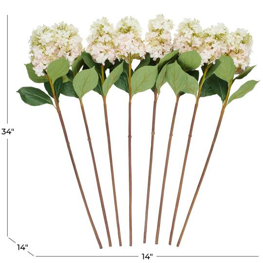 34" White Hydrangea Artificial Flower Stem, 8ct.